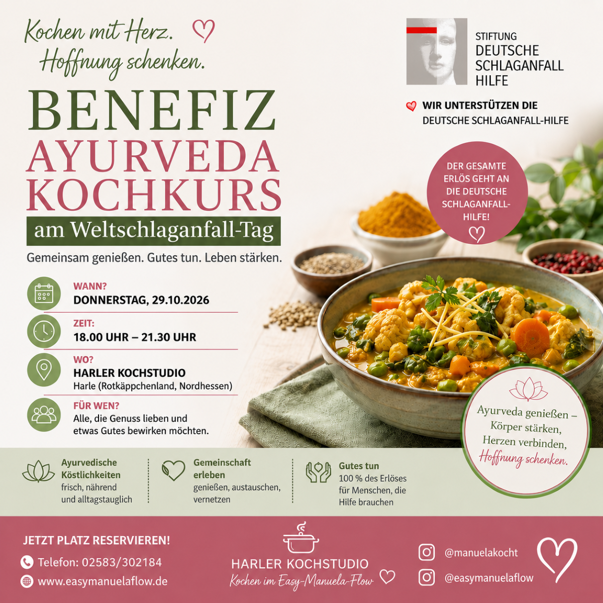 Gemeinsam kochen. Gemeinsam helfen. Benefiz-Ayurveda-Kochkurs 2026
